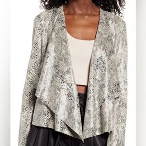 Blank NYC Snakeskin Open Front Sweater